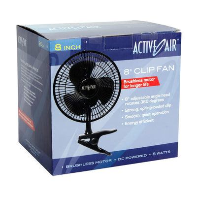 Active Air 8in Clip On 7.5W Brushless Motor Hydroponic Garden Grow Fan (Used) - VMInnovations