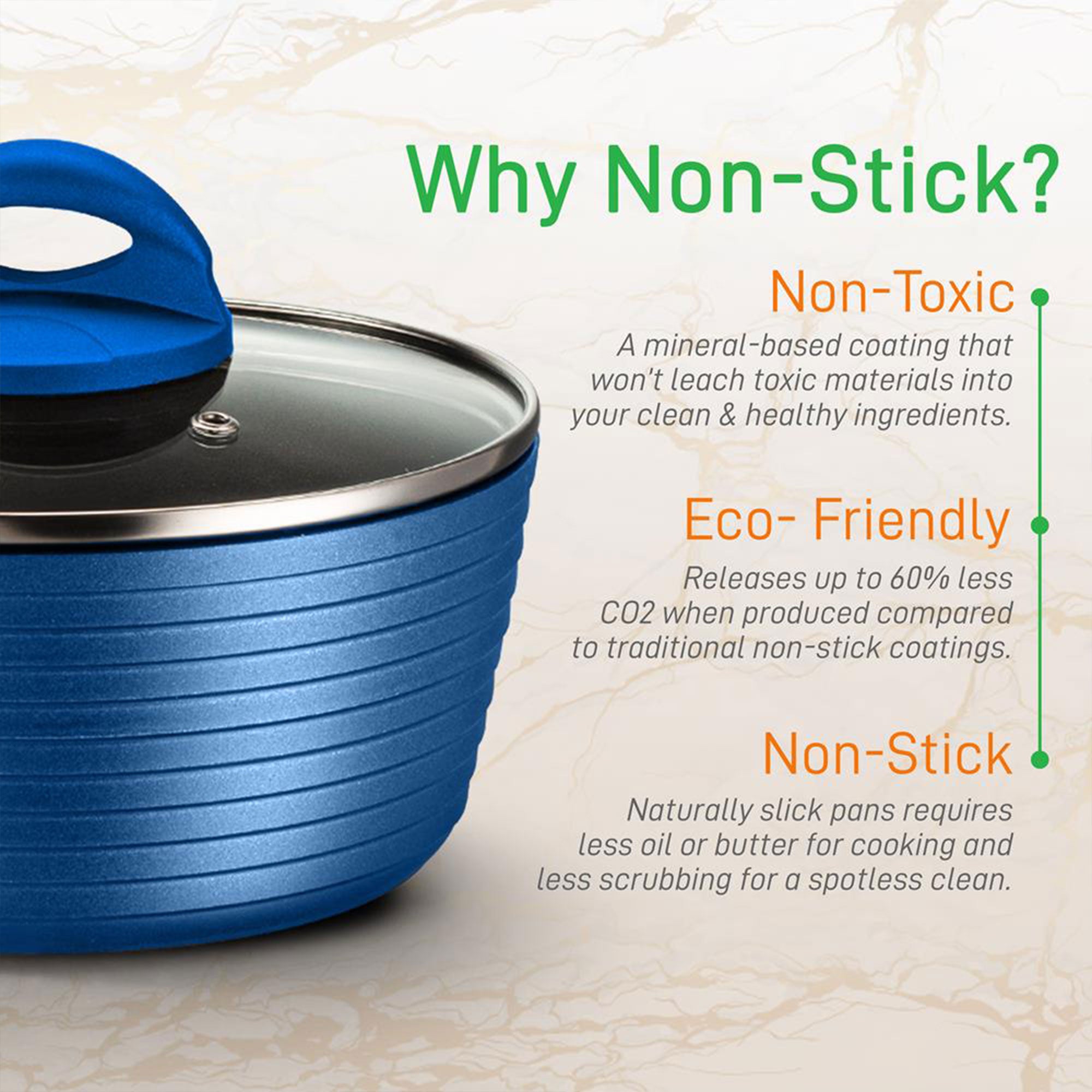 NutriChef Ridge Line Nonstick Cookware Pots  Pan, 12Pc Set, Blue (Open Box) - VMInnovations