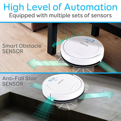 Pure Clean Smart Automatic Robot Vacuum, Cordless Vacuum Cleaner for Home, Gray