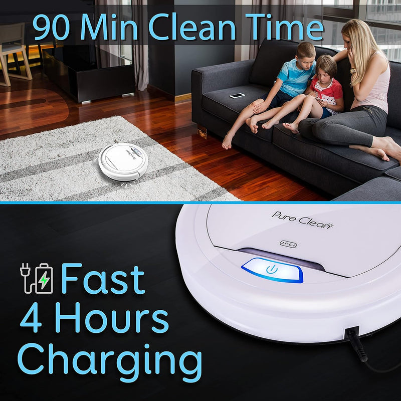 Pure Clean Smart Automatic Robot Vacuum, Cordless Vacuum Cleaner for Home, Gray