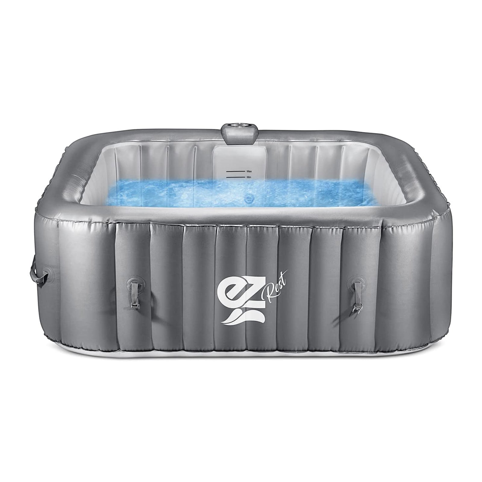 SereneLife Outdoor Portable 4 Person Inflatable Square Hot Tub with Bubble Jets - VMInnovations