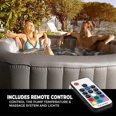 SereneLife Outdoor Portable 4 Person Inflatable Square Hot Tub with Bubble Jets - VMInnovations