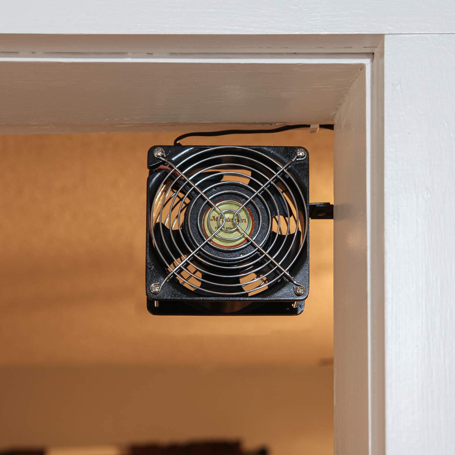 Achla Designs Minuteman Room to Room Electric Circulating Doorway Fan, Black