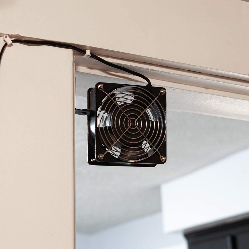 Achla Designs Minuteman Room to Room Electric Circulating Doorway Fan, Black