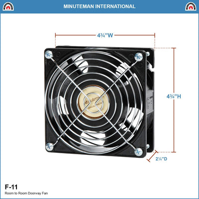 Achla Designs Minuteman Room to Room Electric Circulating Doorway Fan, Black