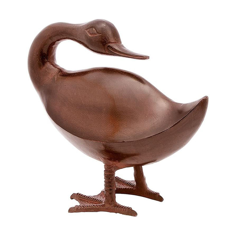 Achla Designs 11.5 Inch Backward Glance Bye Duck Outdoor Garden Statue, Bronze