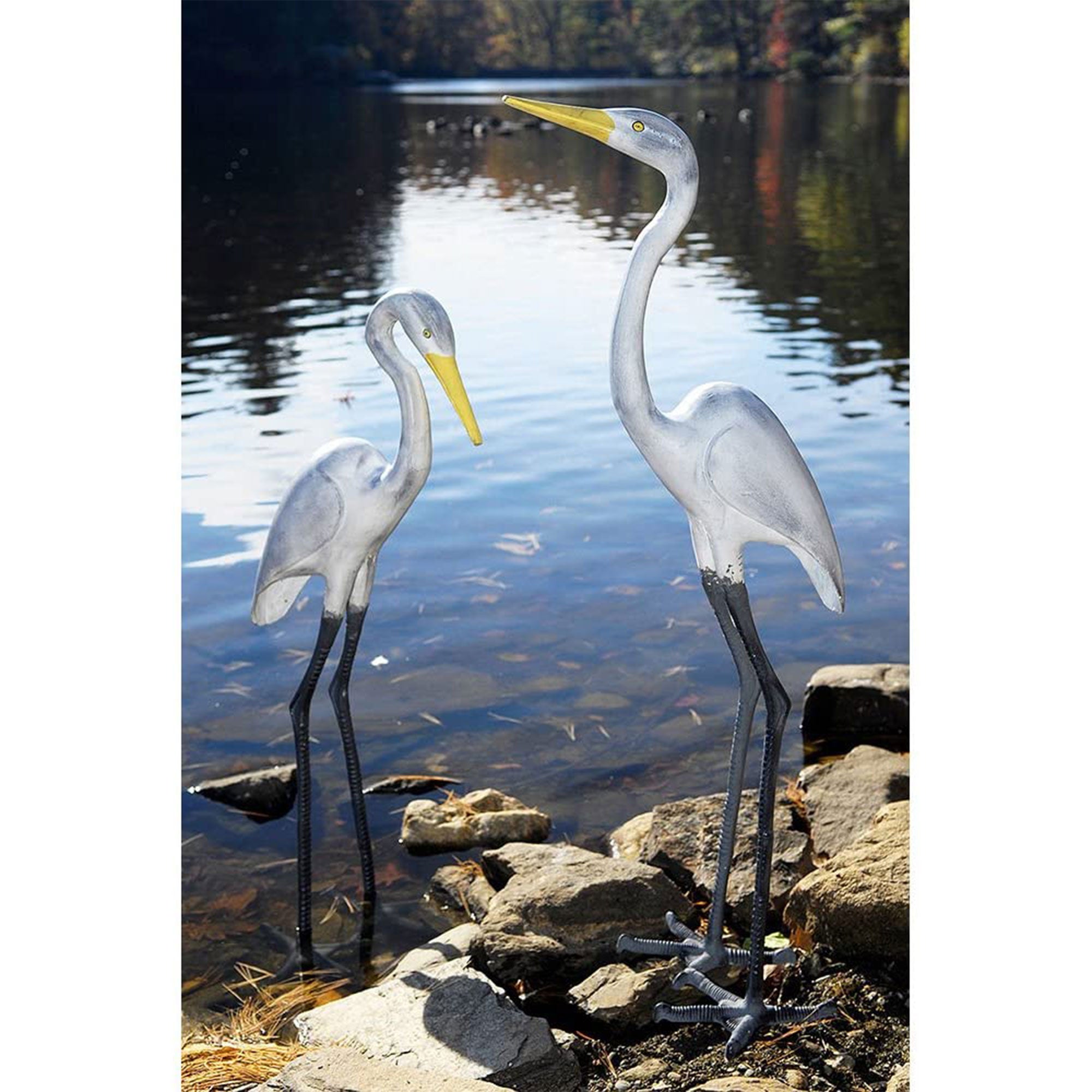 Achla Designs Egret Animal Bird Outdoor Lawn Décor Garden Figurine Statue, White