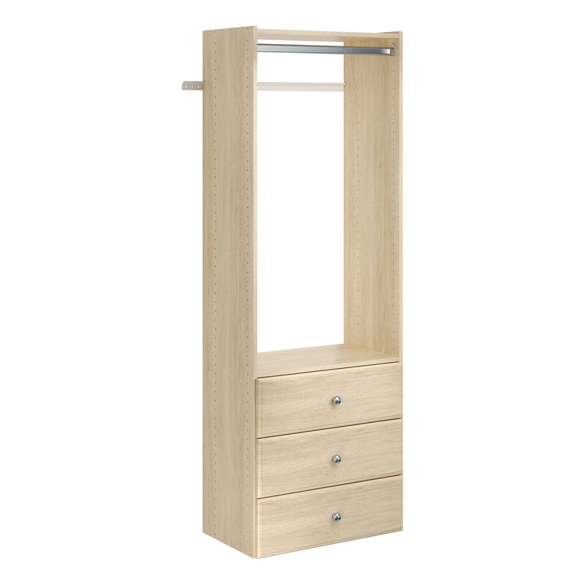 Easy Track 72 Inch Elite Tower Closet Storage Room Organizer Kit, Honey Blonde