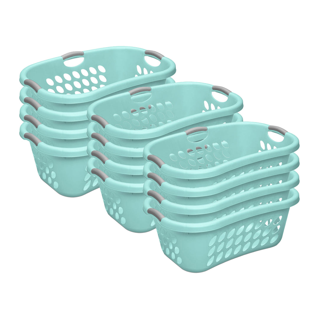 Sterilite Ultra HipHold 1.25 Bushel Plastic Stackable Laundry Basket (12 Pack)