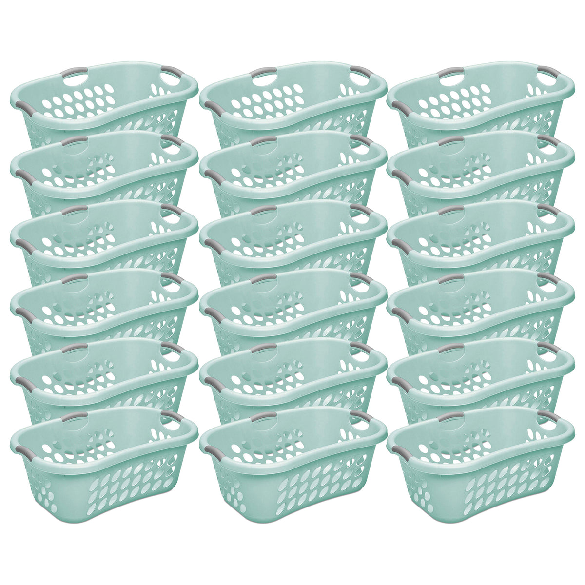 Sterilite Ultra HipHold 1.25 Bushel Plastic Stackable Laundry Basket (18 Pack)