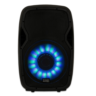 Acoustic Audio by Goldwood 15 Inch 1000W Bluetooth LED Speaker System (2 Pack) - VMInnovations