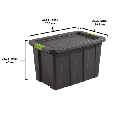 Sterilite Tuff1 Latching 30 Gallon Storage Tote Container with Lid (12 Pack)