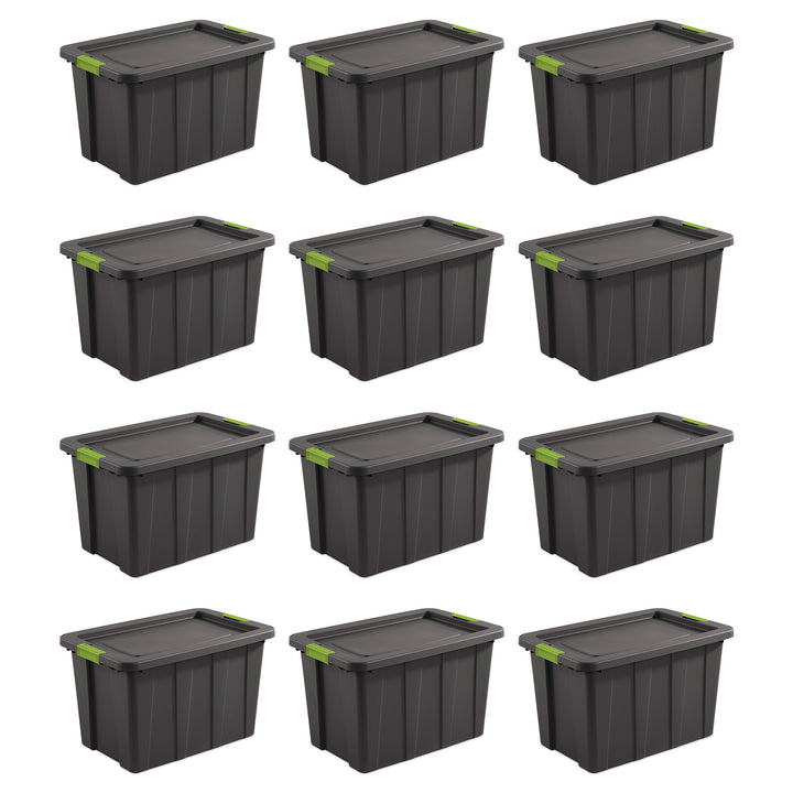 Sterilite Tuff1 Latching 30 Gallon Storage Tote Container with Lid (12 Pack)