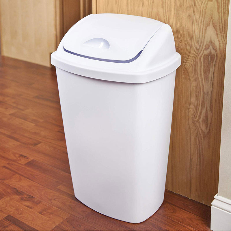 Sterilite 13.2 Gallon Plastic Home/Office SwingTop Trash Can, White (12 Pack)