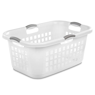 Sterilite Ultra 2 Bushel Plastic Stackable Laundry Basket Bin, White (18 Pack)
