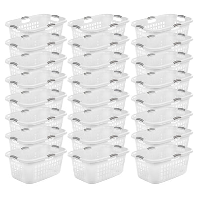Sterilite Ultra 2 Bushel Plastic Stackable Laundry Basket Bin, White (24 Pack)