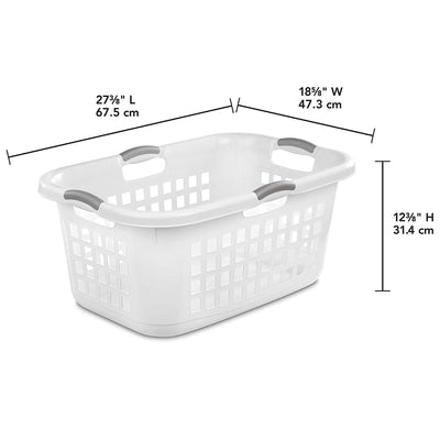 Sterilite Ultra 2 Bushel Plastic Stackable Laundry Basket Bin, White (24 Pack)