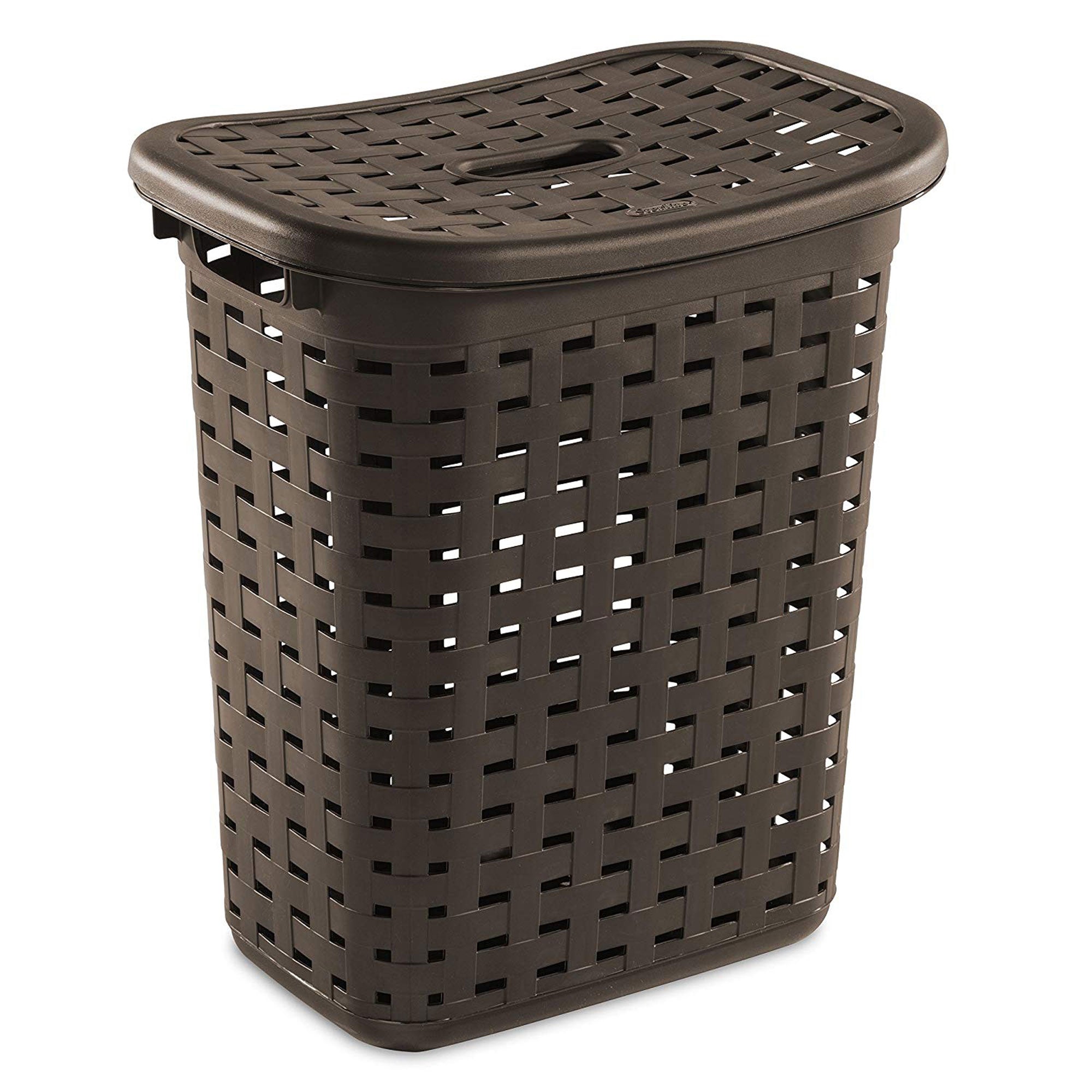 Sterilite Plastic Wicker Weave Dirty Clothes Laundry Hamper Bin, Brown (16 Pack)