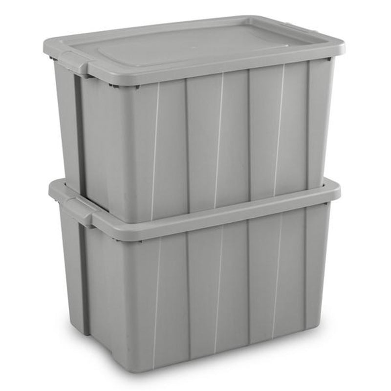 Sterilite Tuff1 30 Gallon Plastic Storage Tote Container Bin with Lid (8 Pack)