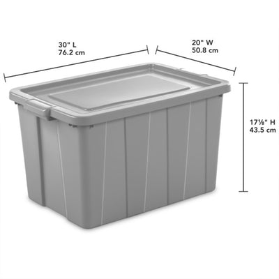 Sterilite Tuff1 30 Gallon Plastic Storage Tote Container Bin with Lid (12 Pack)