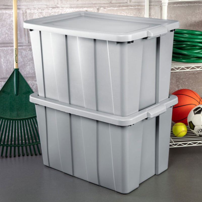 Sterilite Tuff1 30 Gallon Plastic Storage Tote Container Bin with Lid (12 Pack)