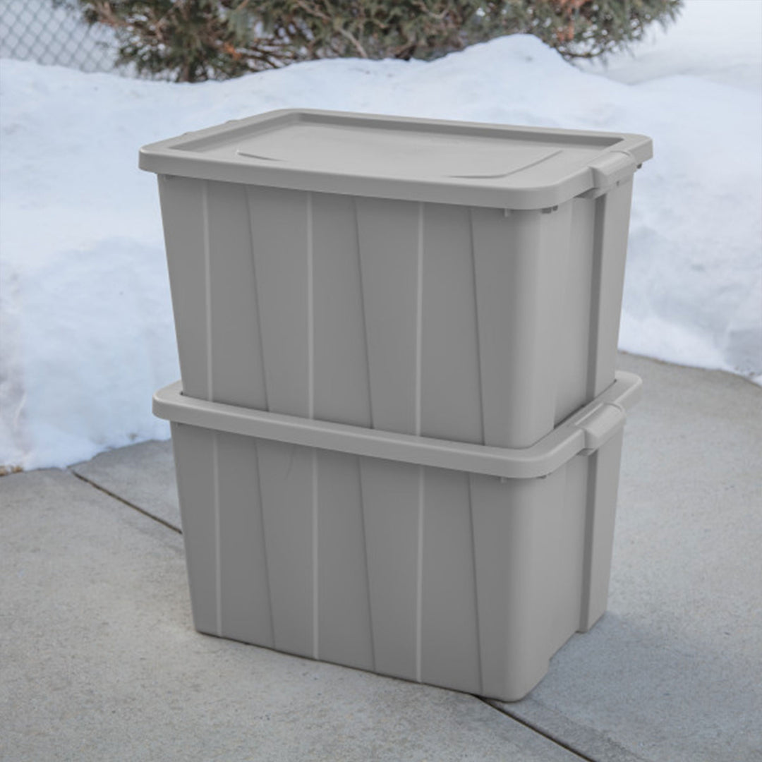 Sterilite Tuff1 30 Gallon Plastic Storage Tote Container Bin with Lid (8 Pack)