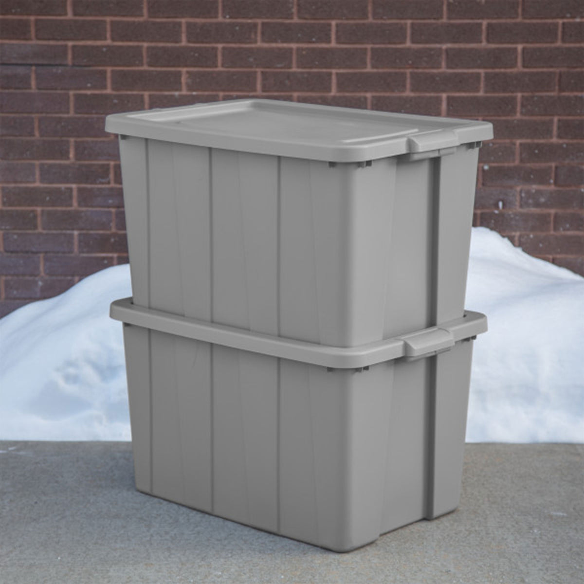 Sterilite Tuff1 30 Gallon Plastic Storage Tote Container Bin with Lid (8 Pack)