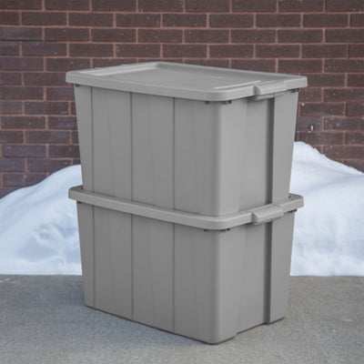 Sterilite Tuff1 30 Gallon Plastic Storage Tote Container Bin with Lid (8 Pack)