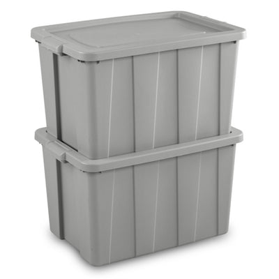 Sterilite Tuff1 30 Gallon Plastic Storage Tote Container Bin with Lid (12 Pack) - VMInnovations