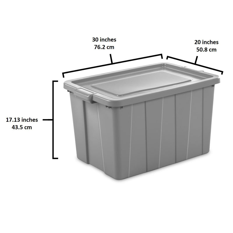 Sterilite Tuff1 30 Gallon Plastic Storage Tote Container Bin with Lid (16 Pack)