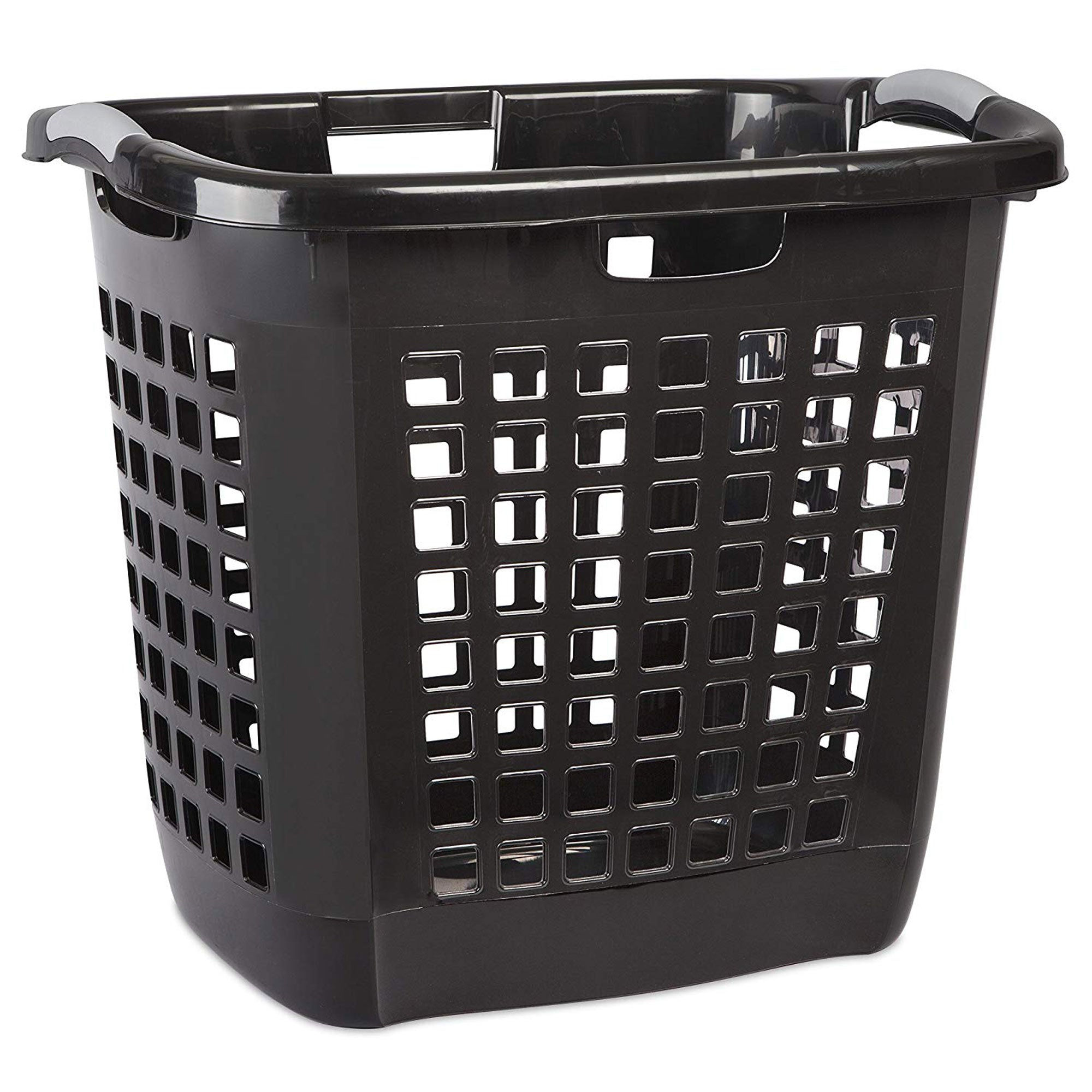 Sterilite Ultra Easy Carry Dirty Clothes Laundry Basket Hamper, Black (8 Pack)