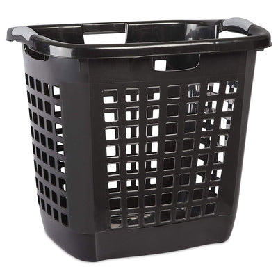Sterilite Ultra Easy Carry Dirty Clothes Laundry Basket Hamper, Black (8 Pack)