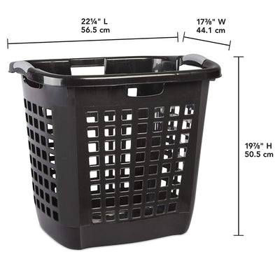 Sterilite Ultra Easy Carry Dirty Clothes Laundry Basket Hamper, Black (8 Pack)