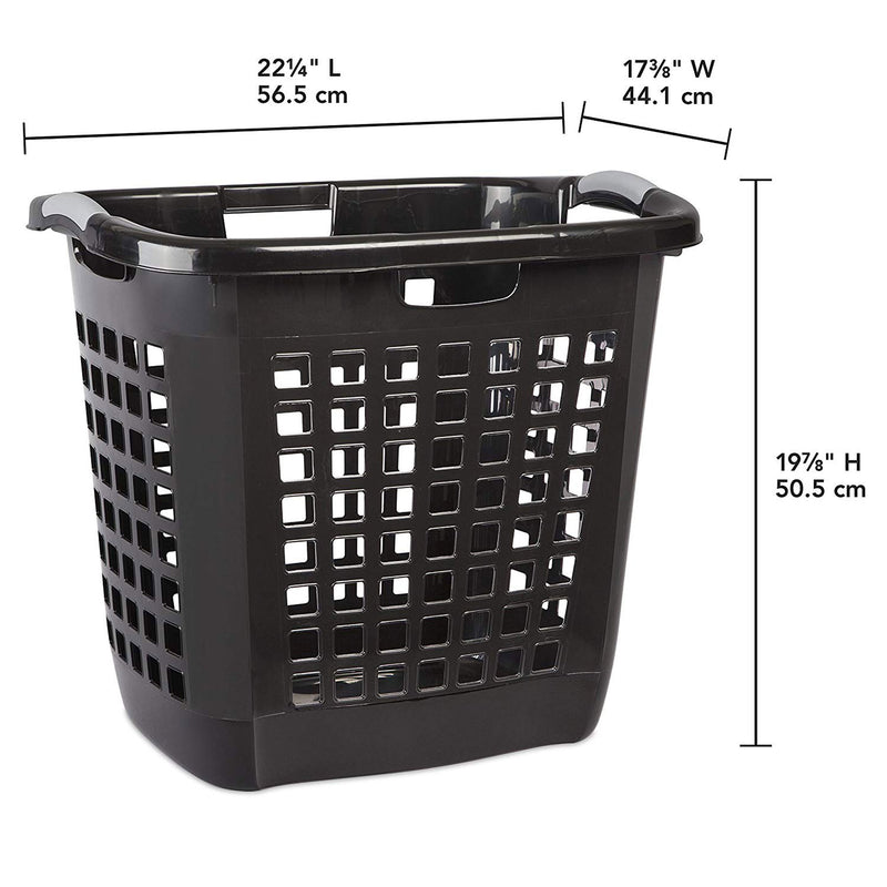 Sterilite Ultra Easy Carry Dirty Clothes Laundry Basket Hamper, Black (12 Pack)