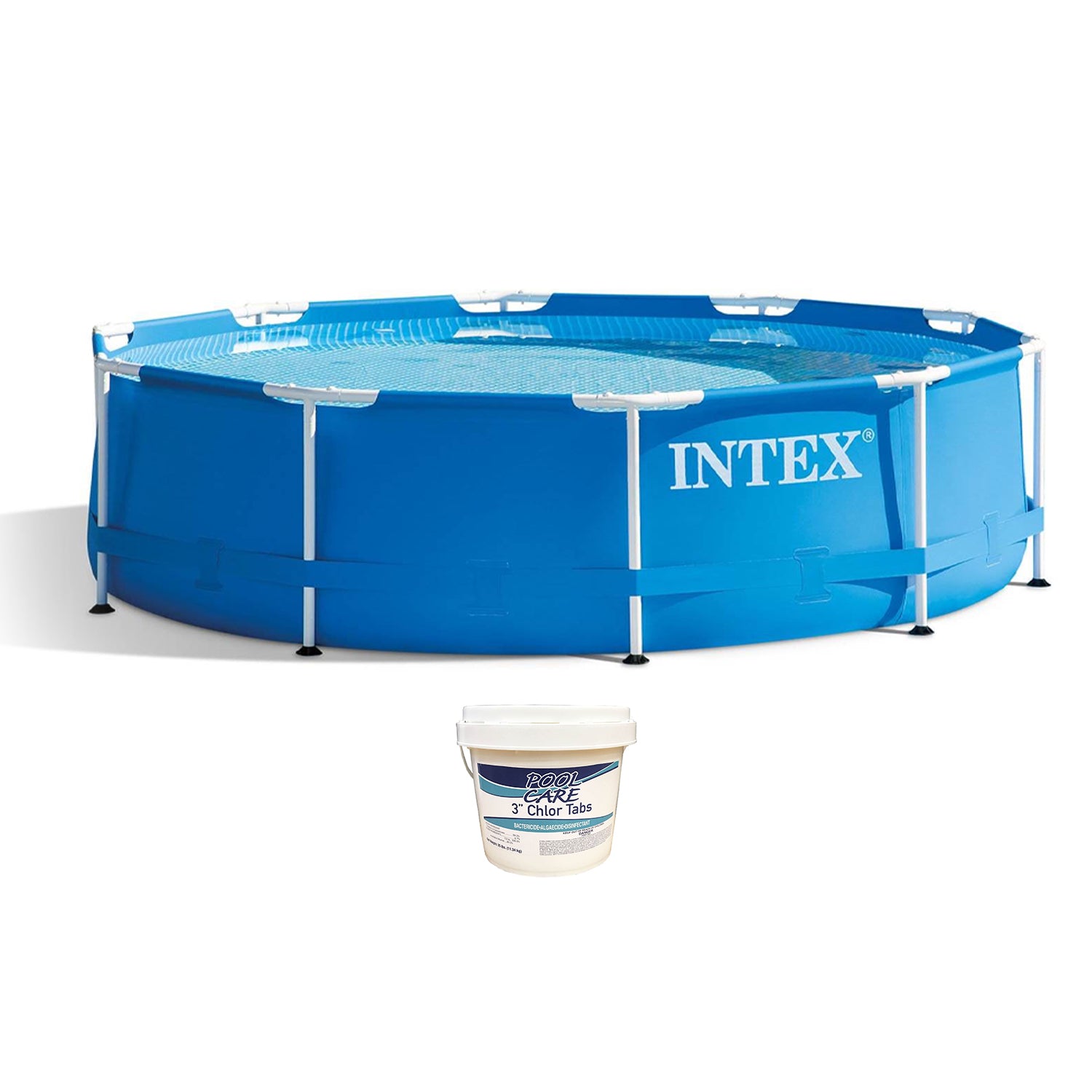 Intex 28200EH 10Ft x 30In Swimming Pool & 3in Chlorine Tabs (Pump Not Included)