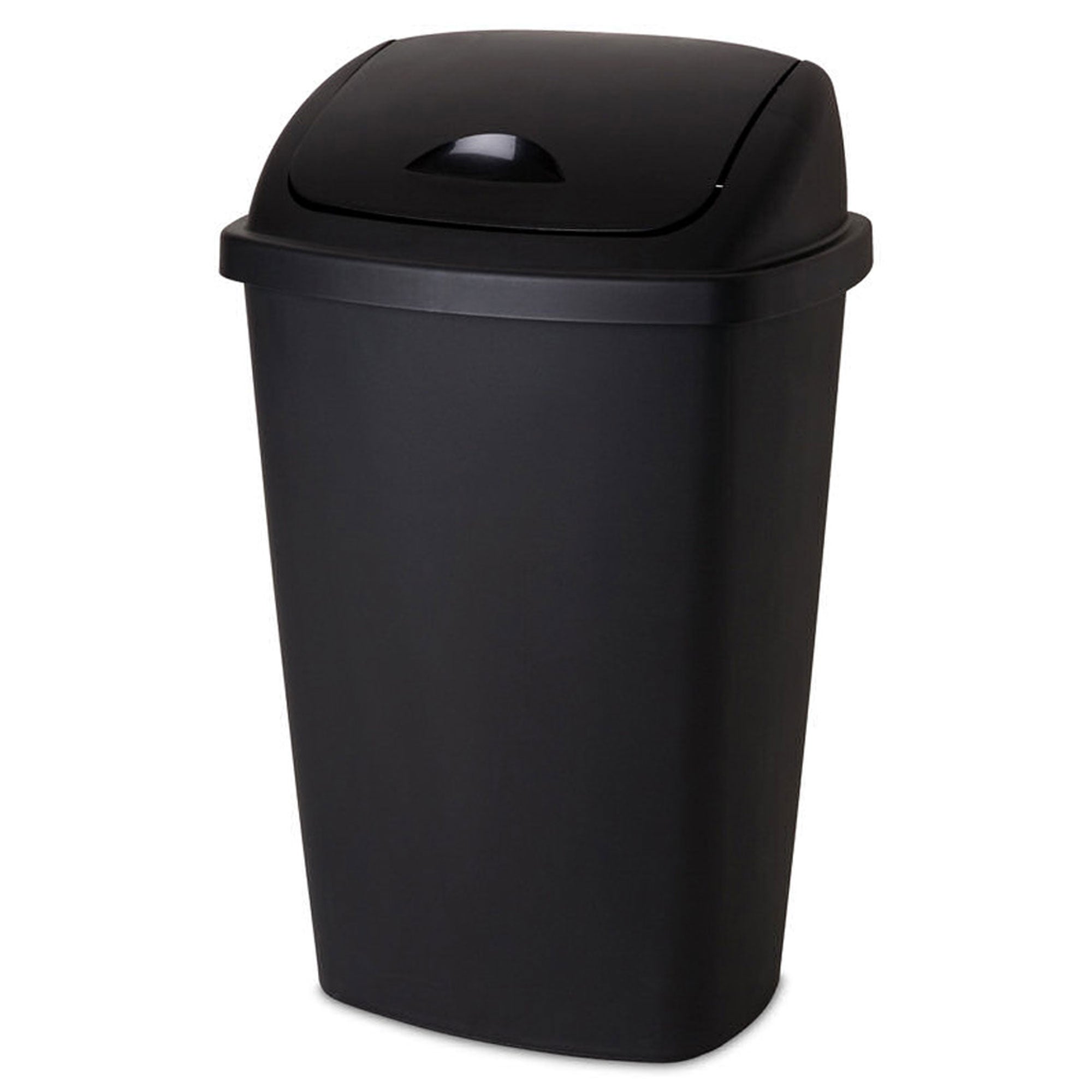 Sterilite 13.2gal Home Office SwingTop Wastebasket Trash Can, Black (12 Pack)