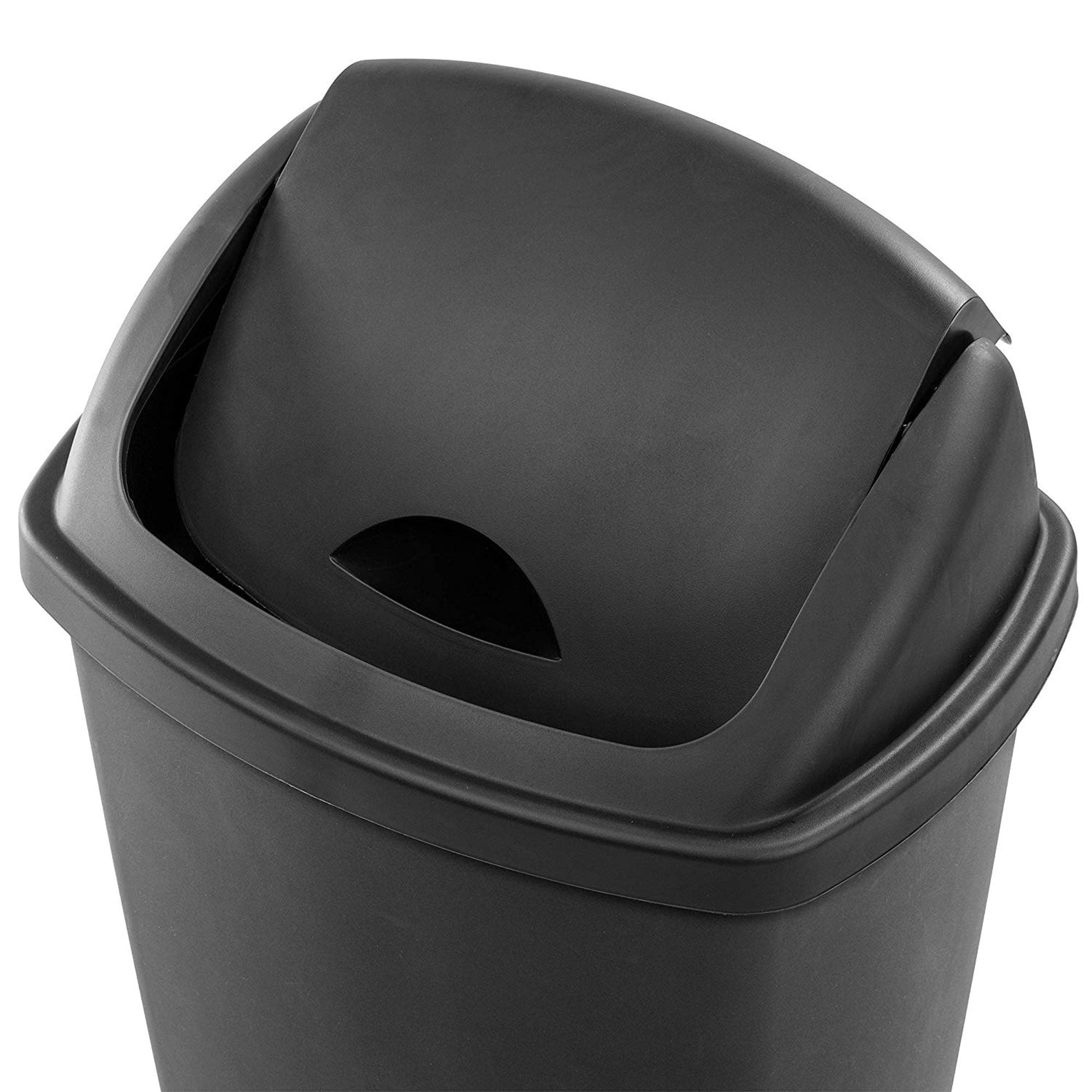 Sterilite 13.2gal Home Office SwingTop Wastebasket Trash Can, Black (12 Pack)