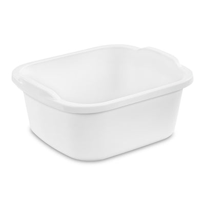 Sterilite Durable Reinforced Plastic 12 Quart Kitchen Dishpan, White (24 Pack)