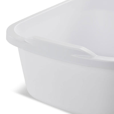 Sterilite Durable Reinforced Plastic 12 Quart Kitchen Dishpan, White (24 Pack) - VMInnovations