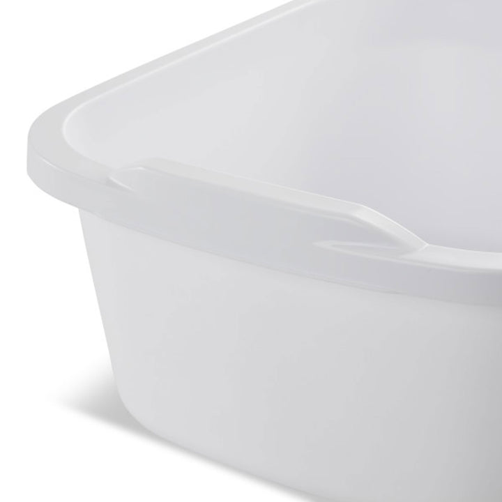 Sterilite Durable Reinforced Plastic 12 Quart Kitchen Dishpan, White (16 Pack)