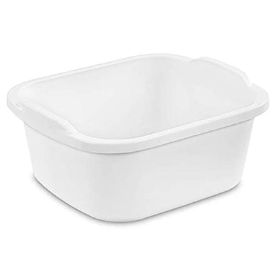 Sterilite Durable Reinforced Plastic 12 Quart Kitchen Dishpan, White (32 Pack)