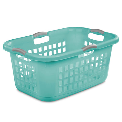 Sterilite Ultra 2 Bushel Plastic Stackable Laundry Basket Bin, Aqua (12 Pack) - VMInnovations