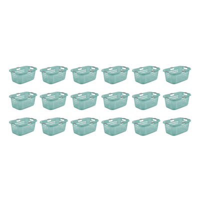 Sterilite Ultra 2 Bushel Plastic Stackable Laundry Basket Bin, Aqua (18 Pack)