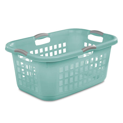 Sterilite Ultra 2 Bushel Plastic Stackable Laundry Basket Bin, Aqua (18 Pack)