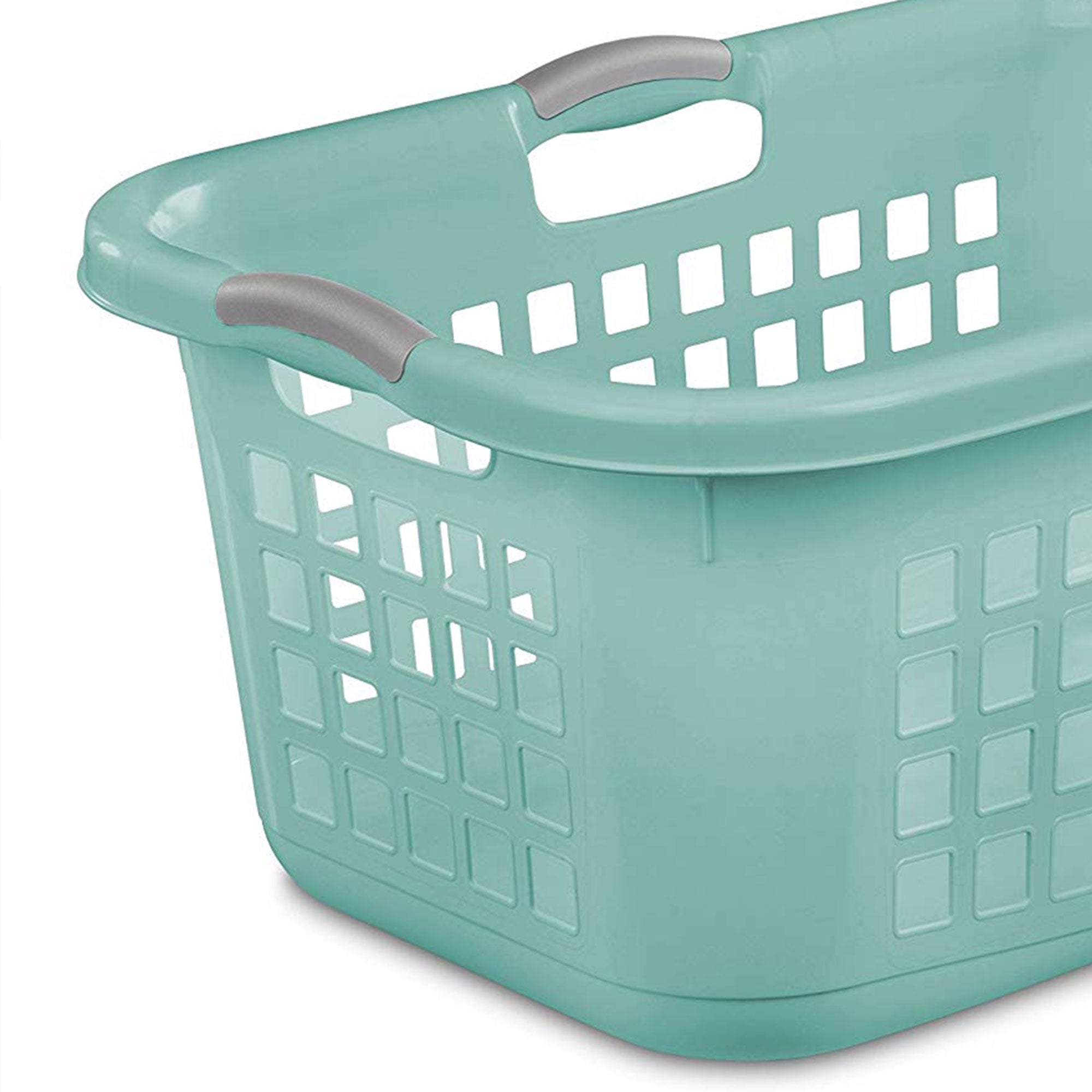 Sterilite Ultra 2 Bushel Plastic Stackable Laundry Basket Bin, Aqua (18 Pack)