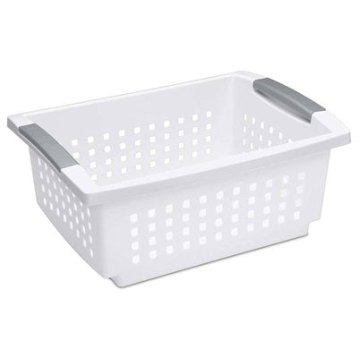 Sterilite Medium Sized Stackable Storage & Organization Basket, White (40 Pack) - VMInnovations