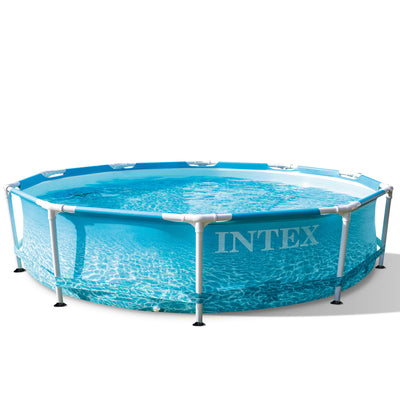 Intex 28207EH 10' x 30" Steel Metal Frame Beachside Swimming Pool Kit with Pump