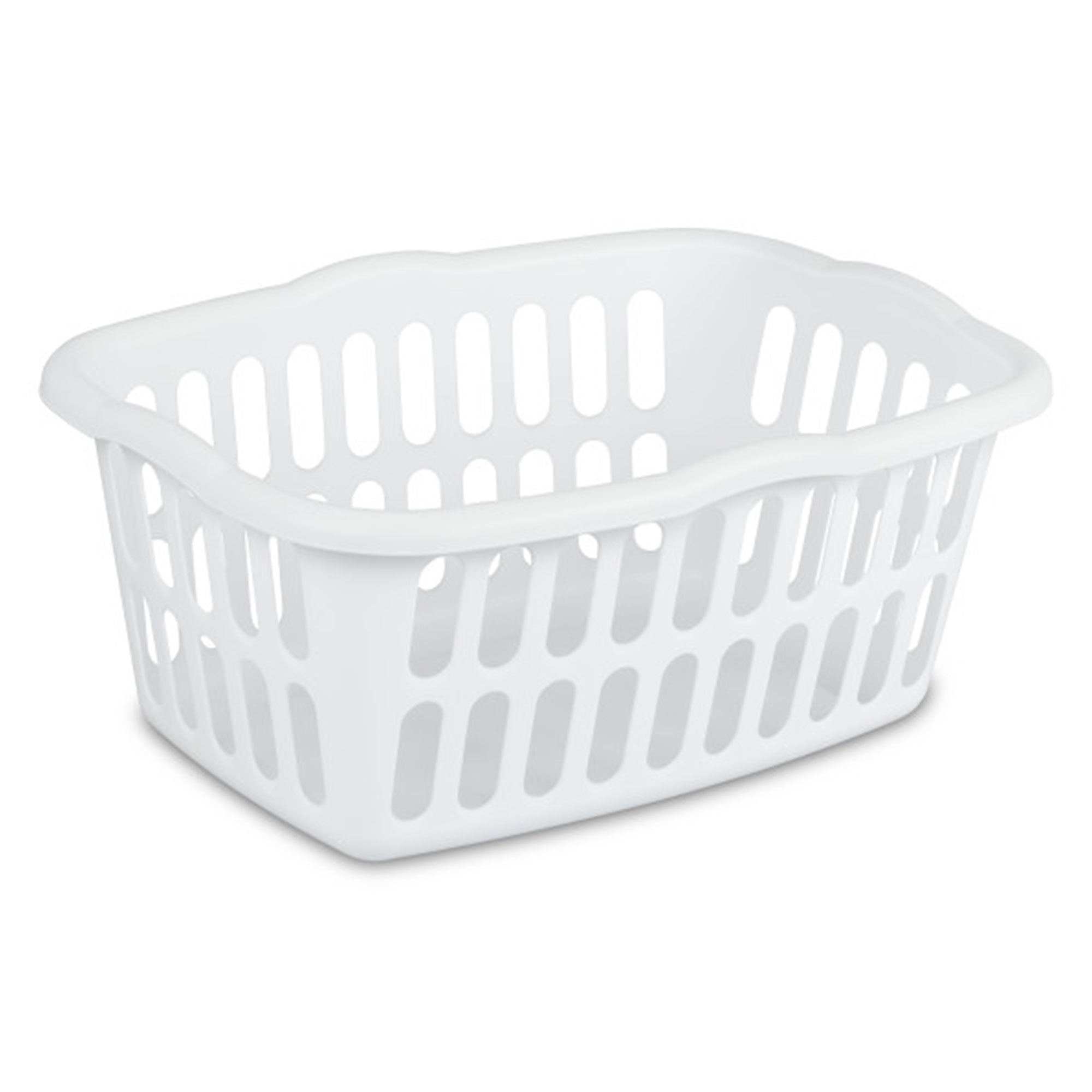 Sterilite 1.5 Bushel Rectangular Plastic Laundry Basket Bins, White, 12 Pack - VMInnovations