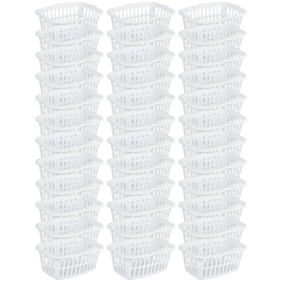 Sterilite 1.5 Bushel Plastic Stackable Clothes Laundry Basket, White (36 Pack)