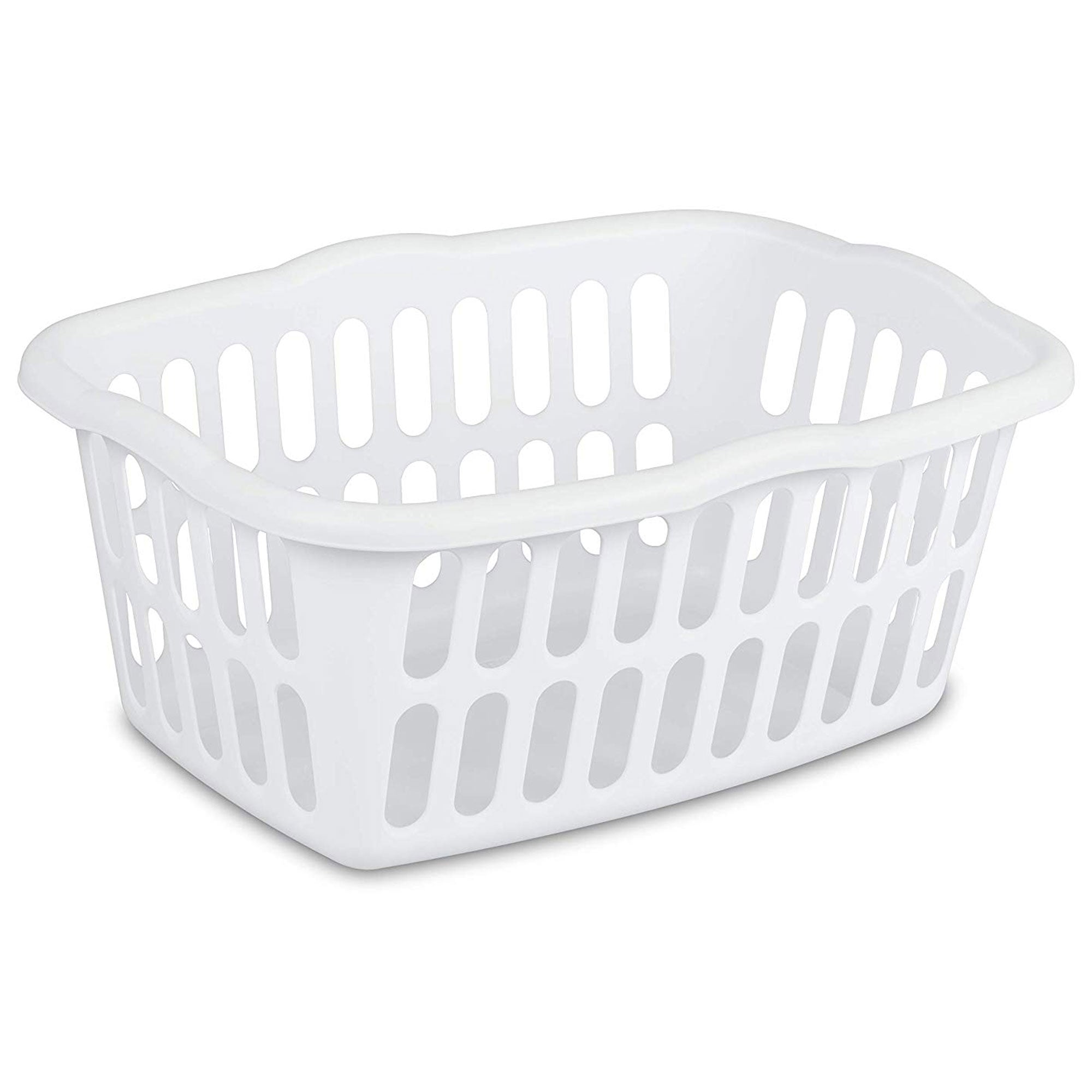 Sterilite 1.5 Bushel Plastic Stackable Clothes Laundry Basket, White (48 Pack)